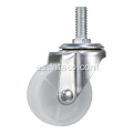 Light Duty Swivel White PP Rosteros de tallo roscados